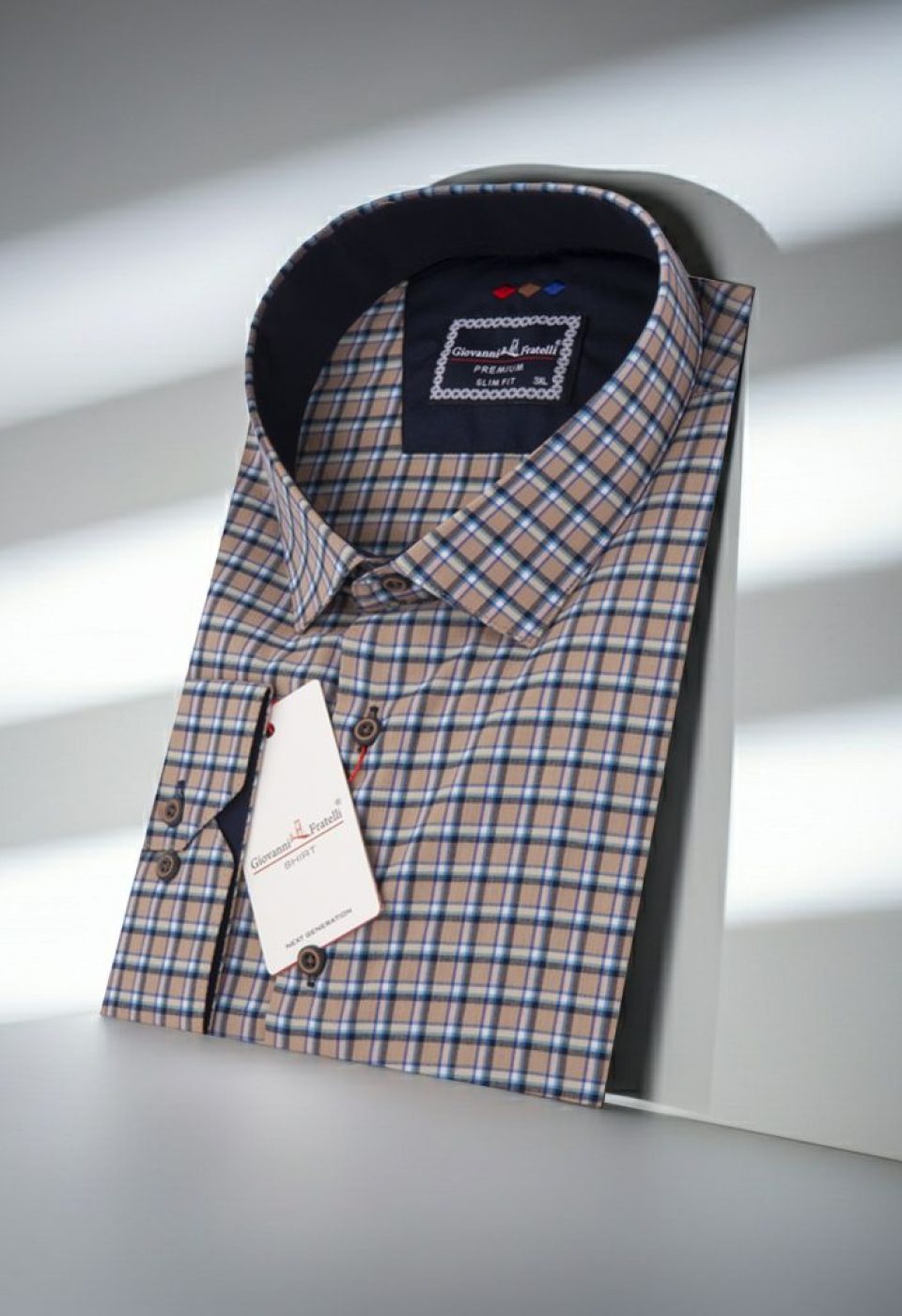 Büyük Beden Slim Fit Uzun Kol Desenli Erkek Gömlek 4GMK315067019