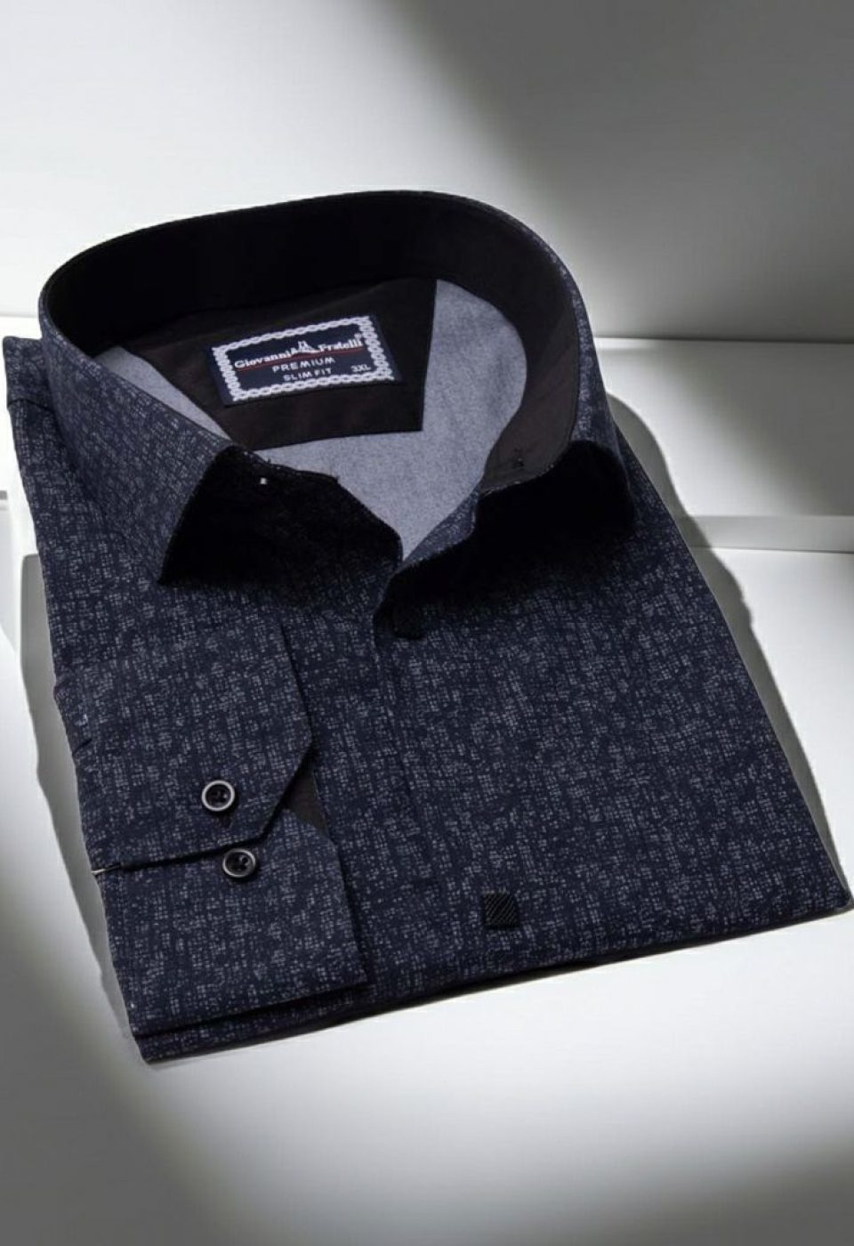 Büyük Beden Slim Fit Uzun Kol Desenli Erkek Gömlek 4GMK325086008