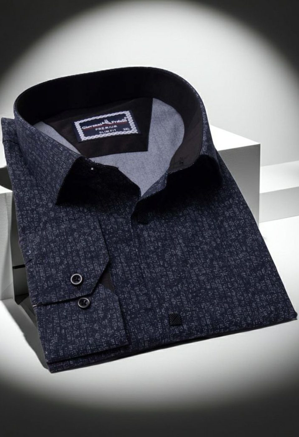Büyük Beden Slim Fit Uzun Kol Desenli Erkek Gömlek 4GMK325086008