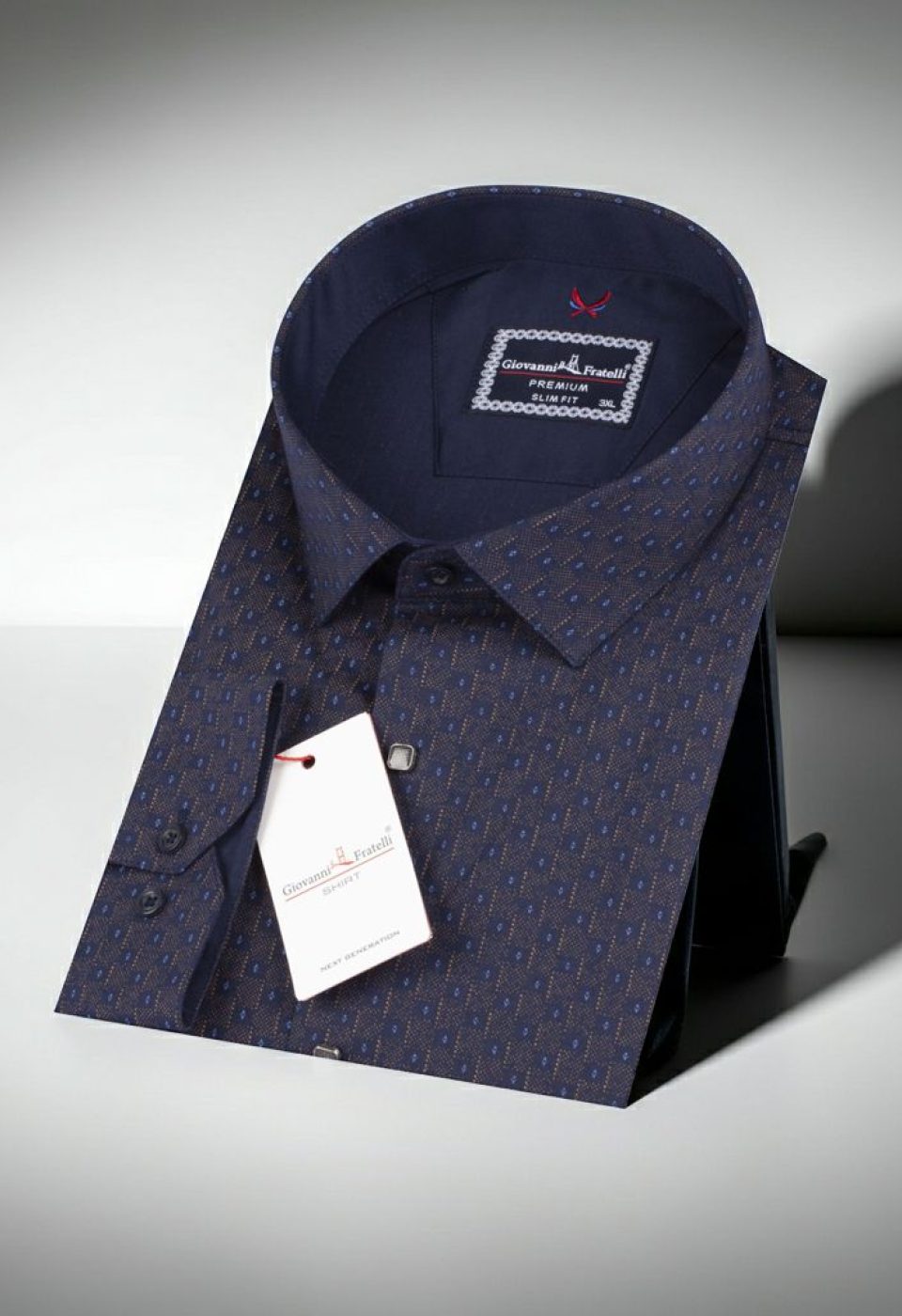 Büyük Beden Slim Fit Uzun Kol Desenli Erkek Gömlek 4GMK315092003