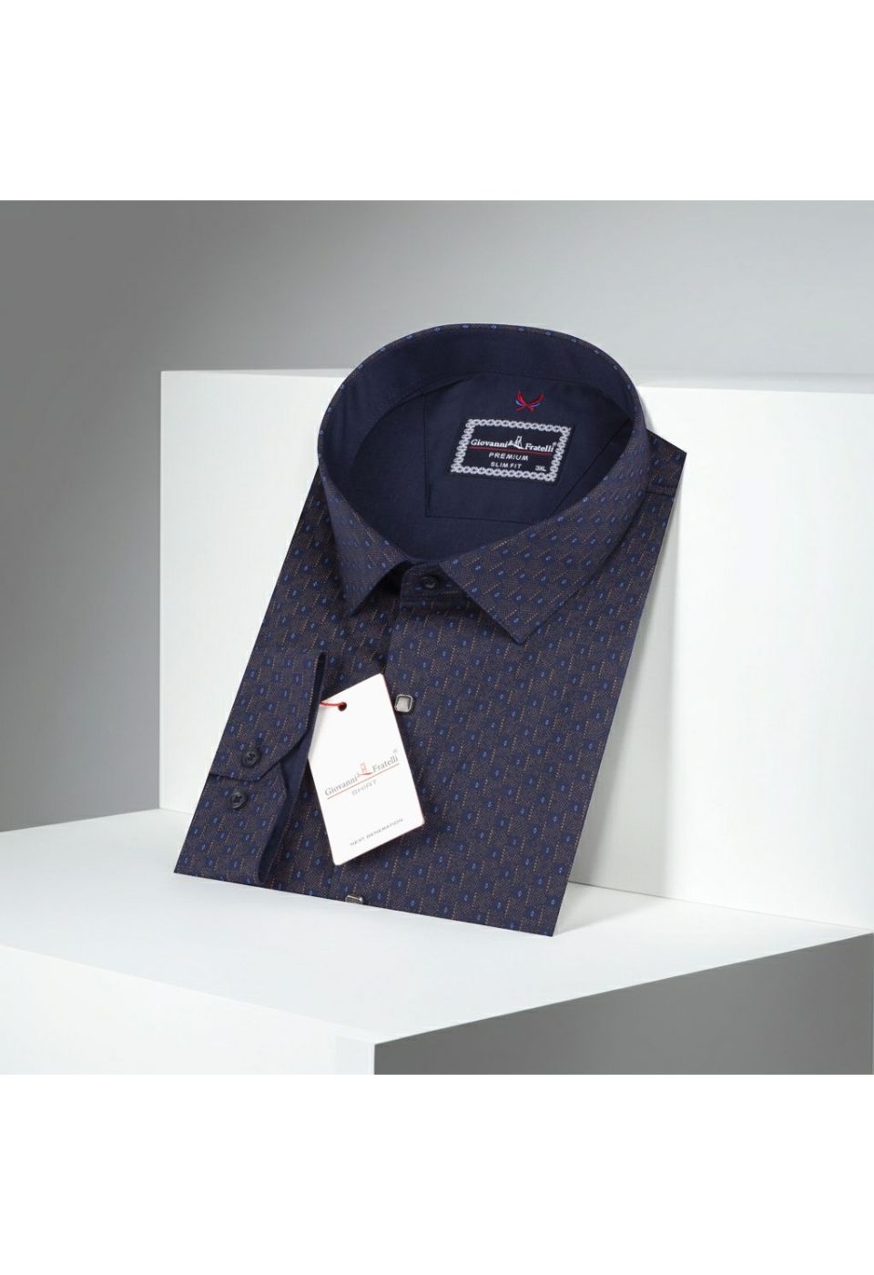 5092 BT CR 003 Büyük Beden Slim Fit Uzun Kol Desenli Erkek Gömlek 4GMK315092003 - Giovanni Fratelli