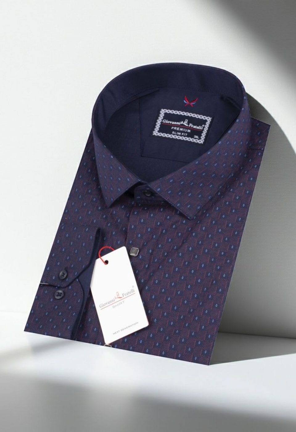 Büyük Beden Slim Fit Uzun Kol Desenli Erkek Gömlek 4GMK315092004
