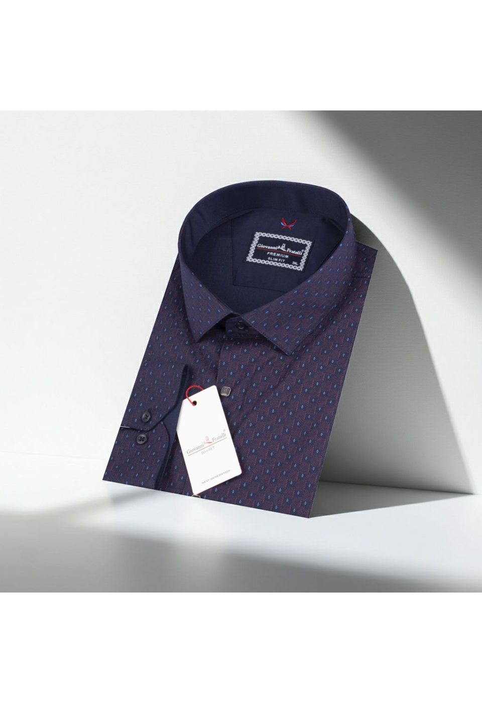 5092 BT CR 004 Büyük Beden Slim Fit Uzun Kol Desenli Erkek Gömlek 4GMK315092004 - Giovanni Fratelli