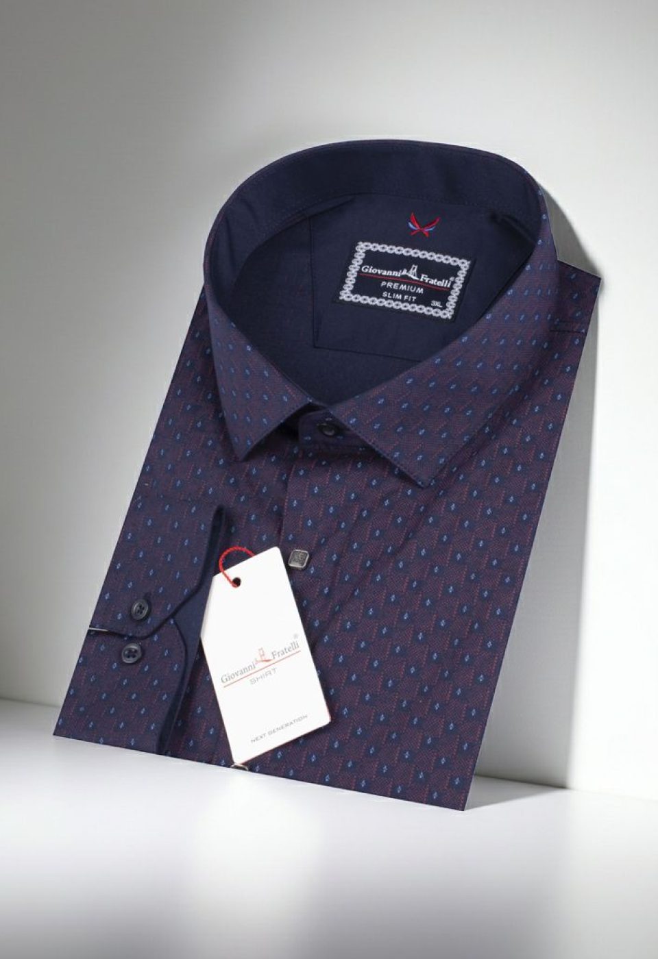 Büyük Beden Slim Fit Uzun Kol Desenli Erkek Gömlek 4GMK315092004