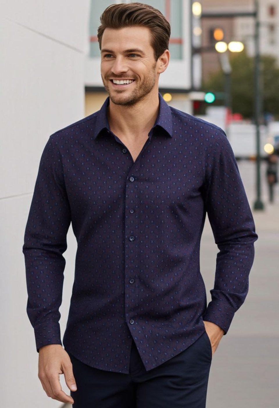 5092 BT CR 004 Büyük Beden Slim Fit Uzun Kol Desenli Erkek Gömlek 4GMK315092004 - Giovanni Fratelli