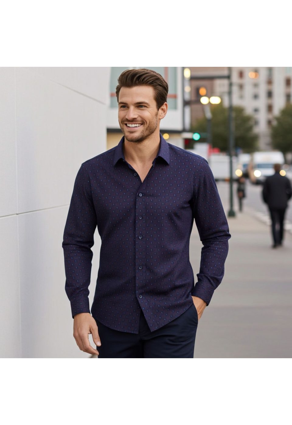 5092 BT CR 004 Büyük Beden Slim Fit Uzun Kol Desenli Erkek Gömlek 4GMK315092004 - Giovanni Fratelli