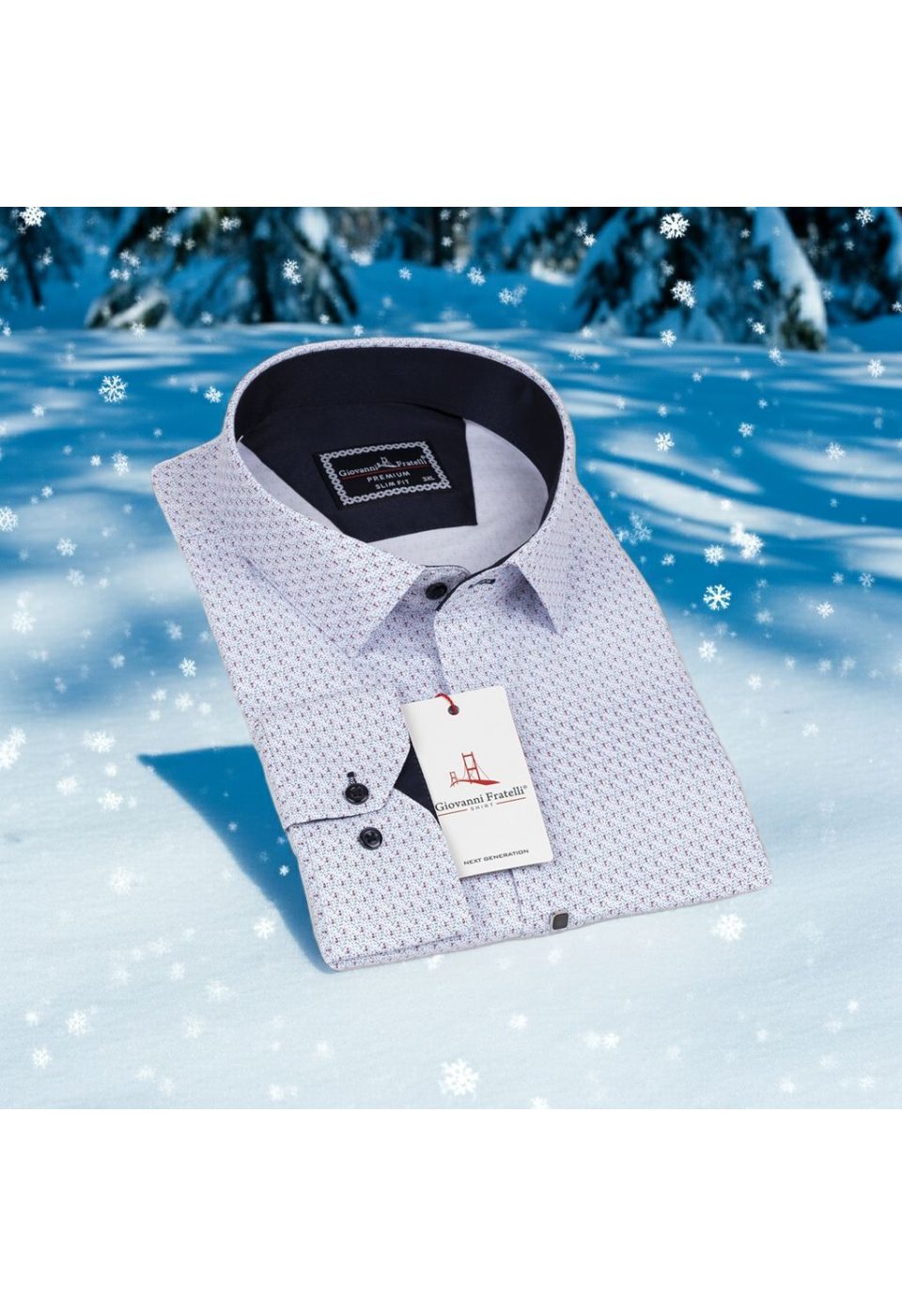 Büyük Beden Slim Fit Uzun Kol Desenli Saten Erkek Gömlek 4GMK315095003 - Giovanni Fratelli