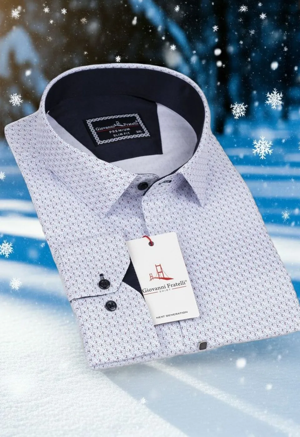 Büyük Beden Slim Fit Uzun Kol Desenli Saten Erkek Gömlek 4GMK315095003