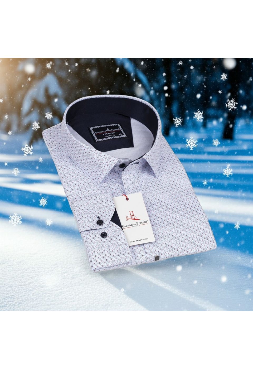 Büyük Beden Slim Fit Uzun Kol Desenli Saten Erkek Gömlek 4GMK315095003 - Giovanni Fratelli