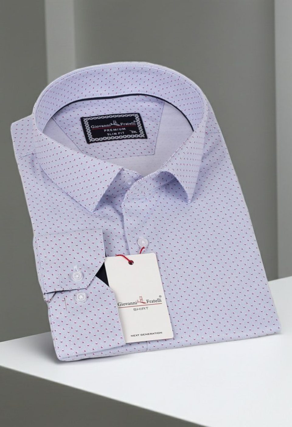 Büyük Beden Slim Fit Uzun Kol Desenli Saten Erkek Gömlek 4GMK315096002