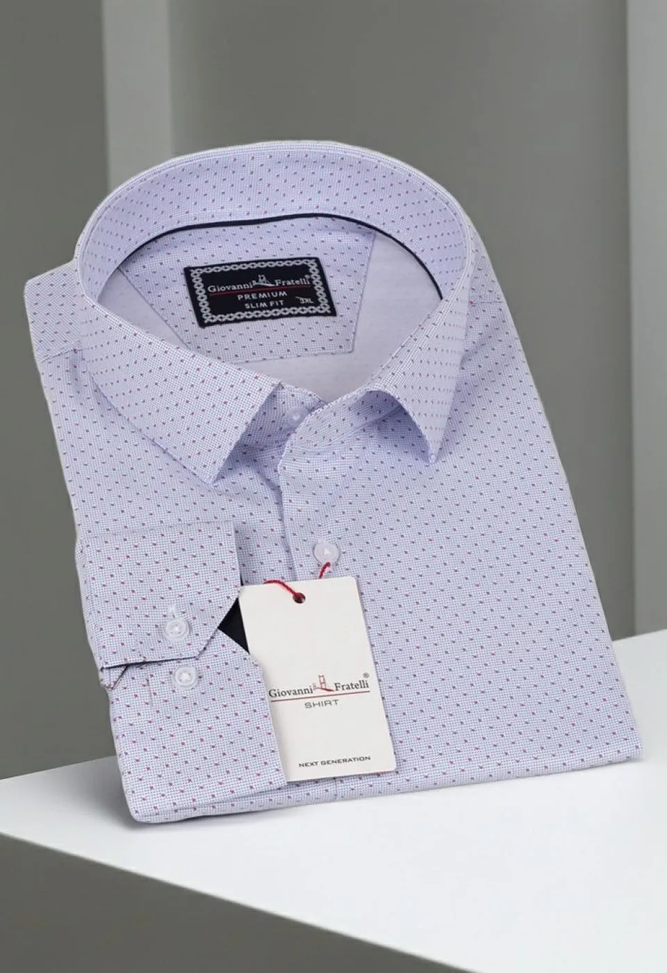 Büyük Beden Slim Fit Uzun Kol Desenli Saten Erkek Gömlek 4GMK315096002