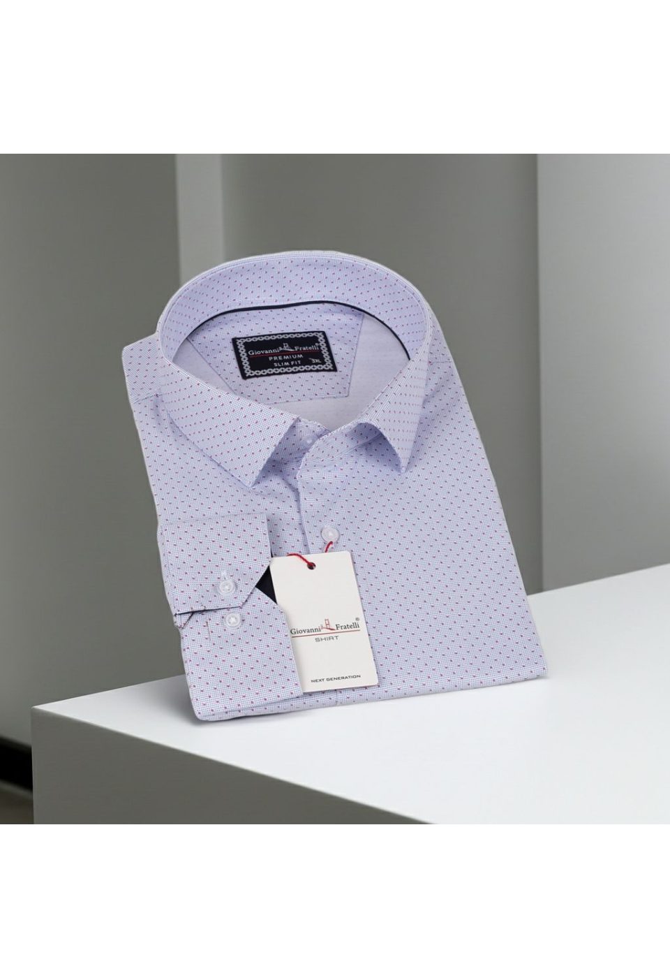 Büyük Beden Slim Fit Uzun Kol Desenli Saten Erkek Gömlek 4GMK315096002 - Giovanni Fratelli