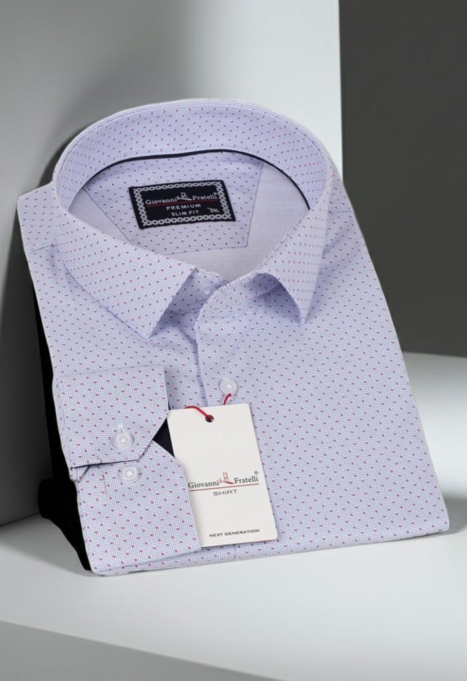 Büyük Beden Slim Fit Uzun Kol Desenli Saten Erkek Gömlek 4GMK315096002
