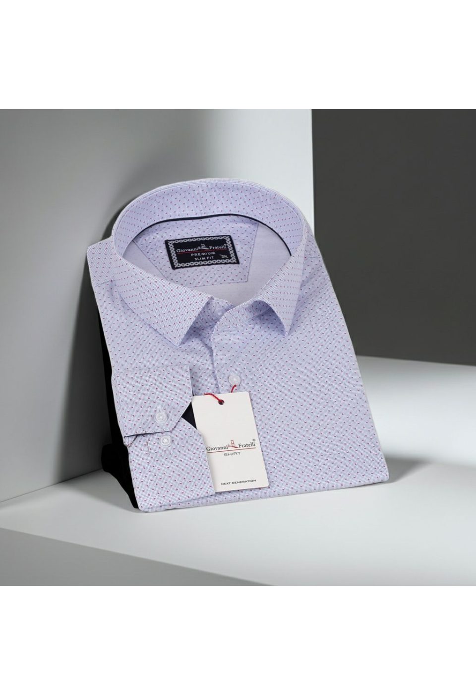 Büyük Beden Slim Fit Uzun Kol Desenli Saten Erkek Gömlek 4GMK315096002 - Giovanni Fratelli