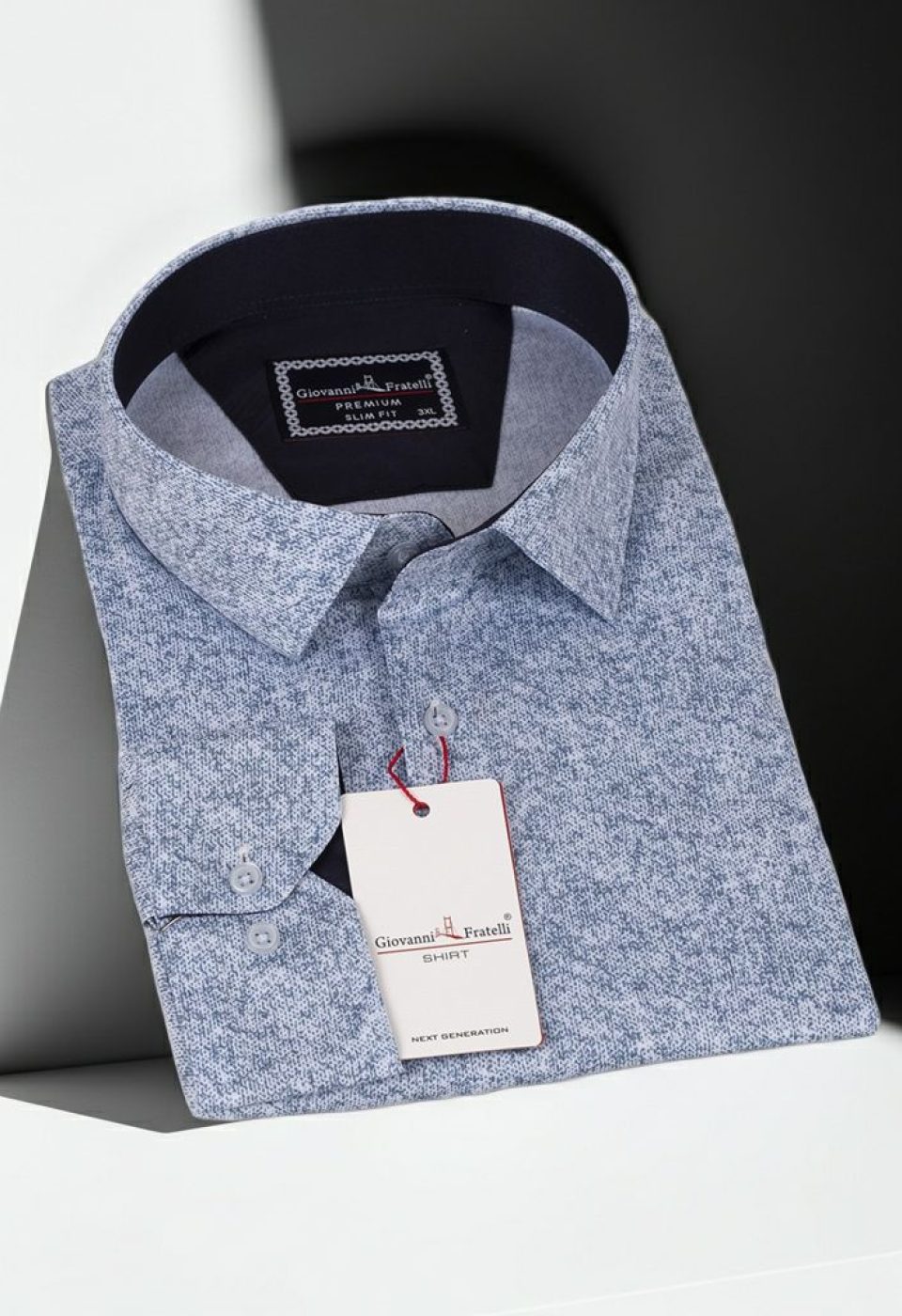 Büyük Beden Slim Fit Uzun Kol Desenli Erkek Gömlek 4GMK325098001