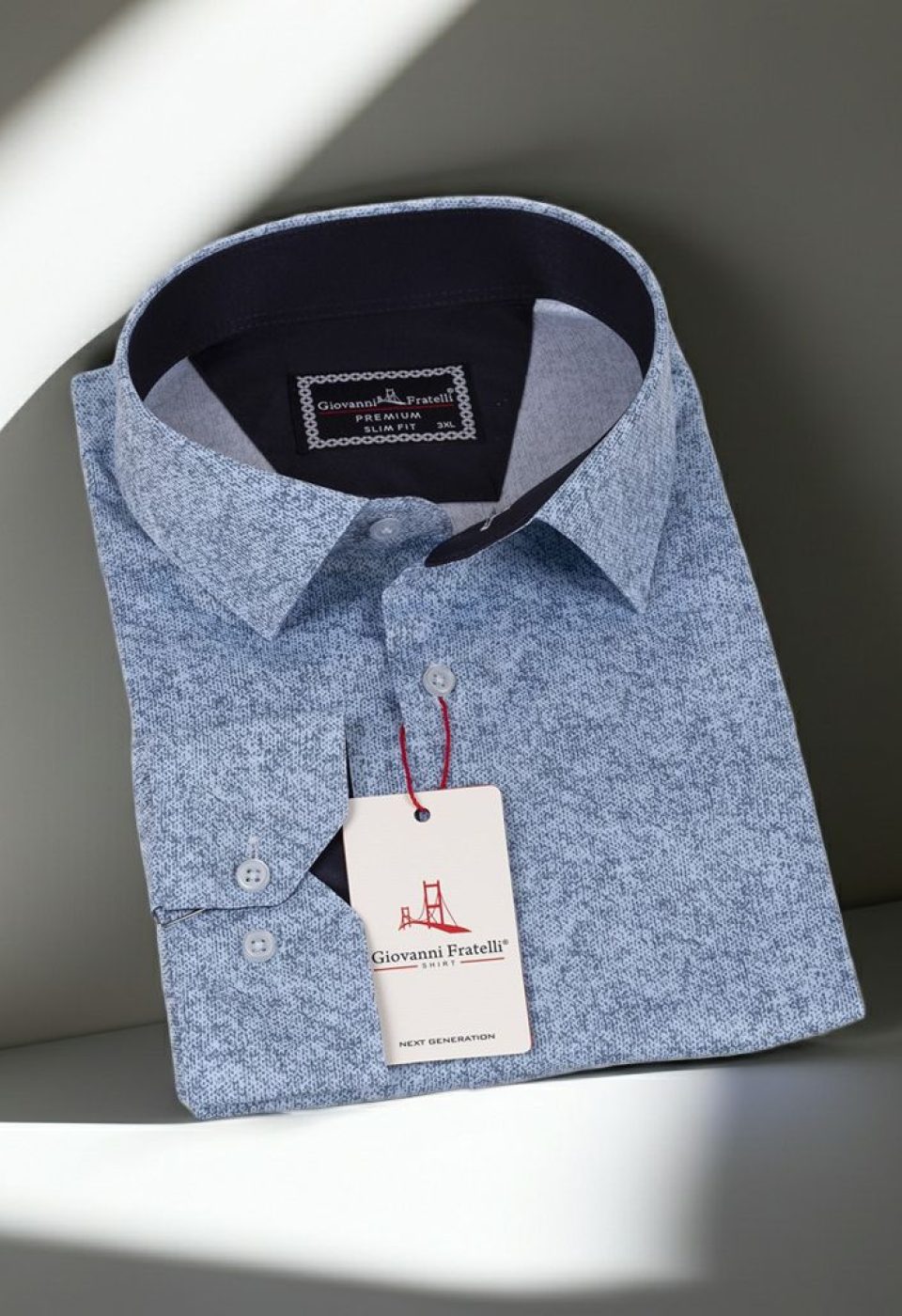 Büyük Beden Slim Fit Uzun Kol Desenli Erkek Gömlek 4GMK325098002
