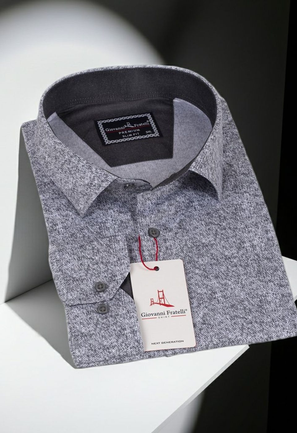 Büyük Beden Slim Fit Uzun Kol Desenli Erkek Gömlek 4GMK325098004