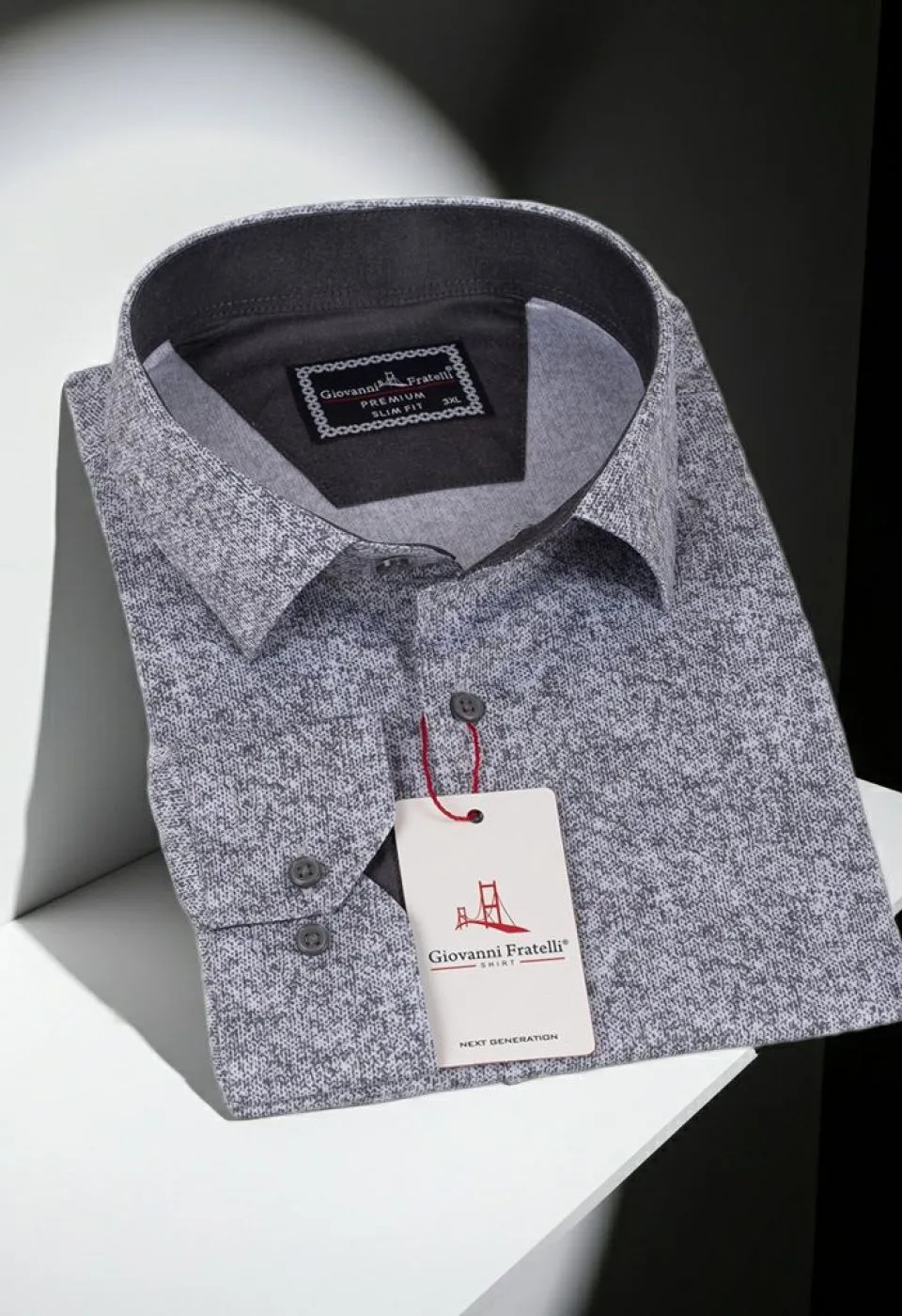 Büyük Beden Slim Fit Uzun Kol Desenli Erkek Gömlek 4GMK325098004