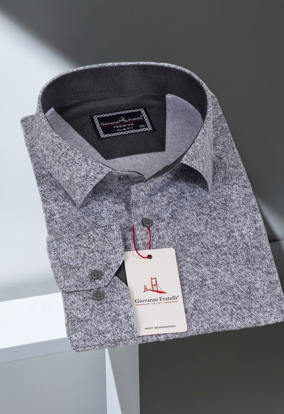 Büyük Beden Slim Fit Uzun Kol Desenli Erkek Gömlek 4GMK325098004