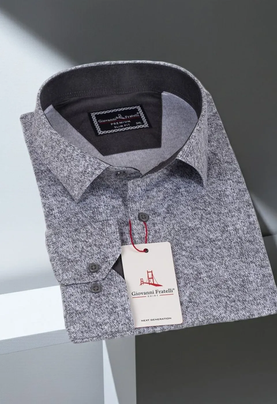 Büyük Beden Slim Fit Uzun Kol Desenli Erkek Gömlek 4GMK325098004