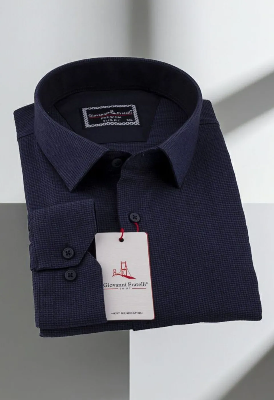 Büyük Beden Slim Fit Uzun Kol Desenli Erkek Gömlek 4GMK315099005