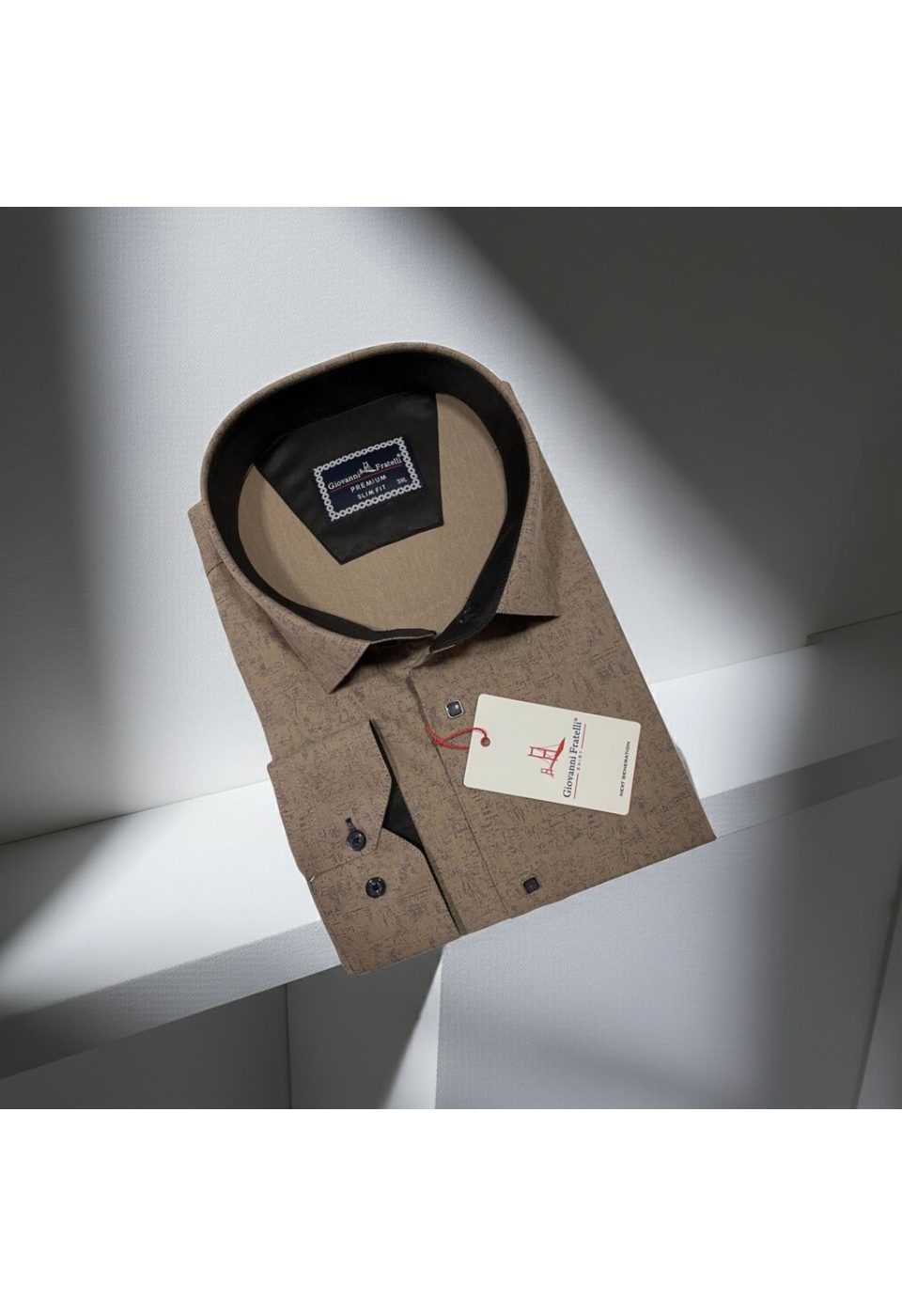 Büyük Beden Slim Fit Uzun Kol Desenli Erkek Gömlek 4GMK315102002 - Giovanni Fratelli