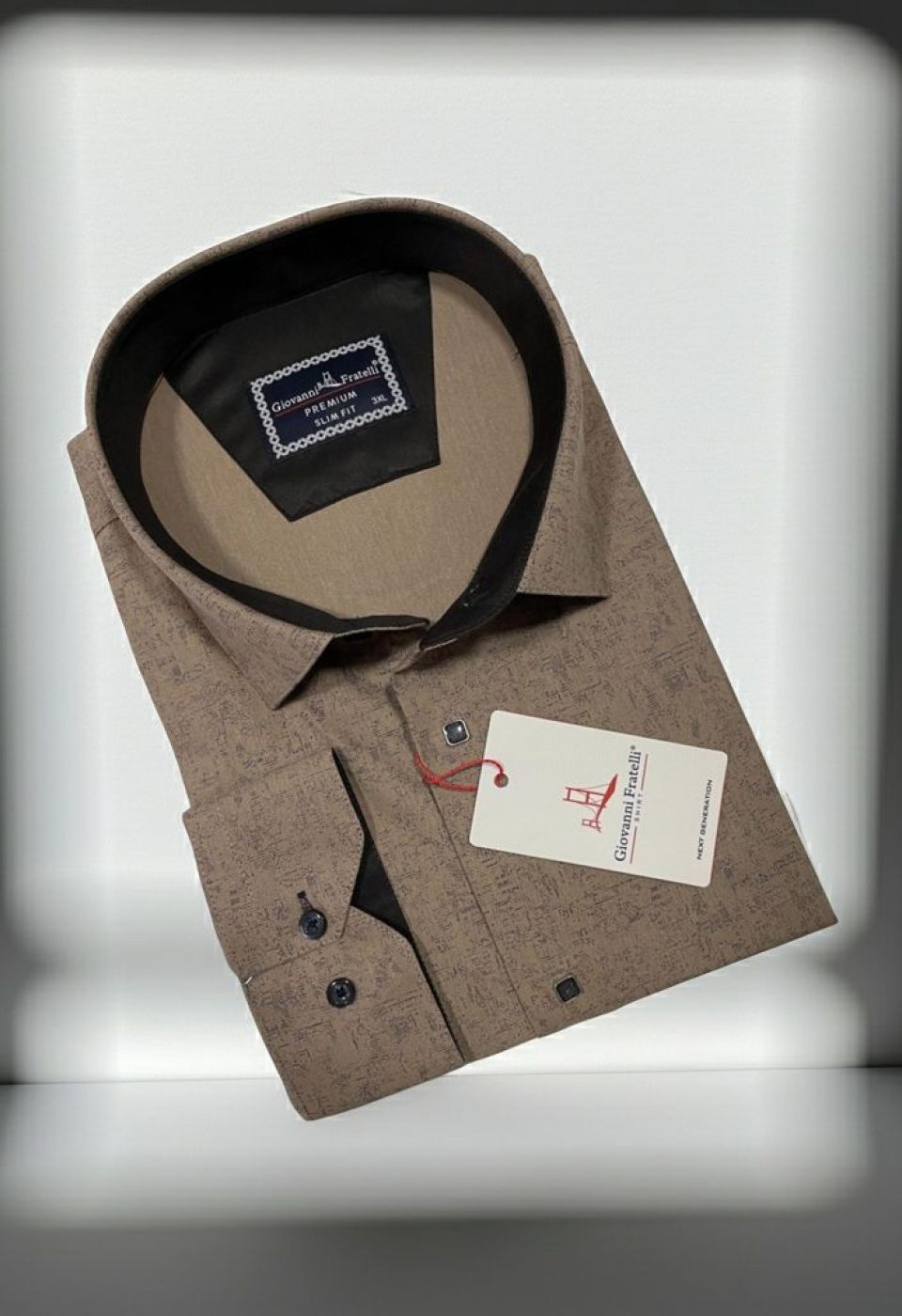 Büyük Beden Slim Fit Uzun Kol Desenli Erkek Gömlek 4GMK315102002