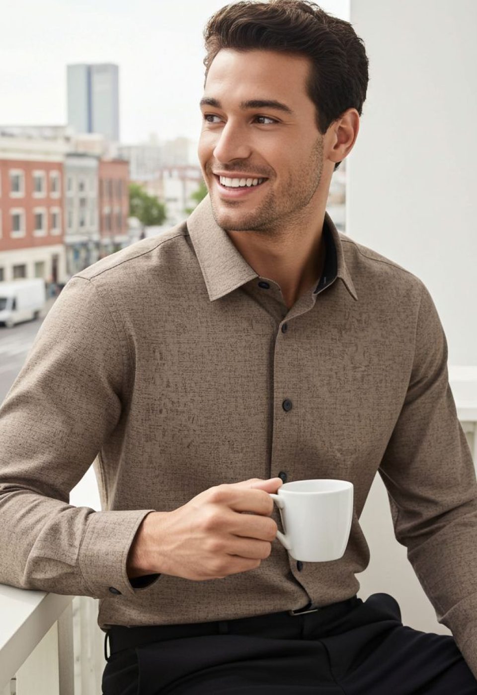 Büyük Beden Slim Fit Uzun Kol Desenli Erkek Gömlek 4GMK315102002 - Giovanni Fratelli