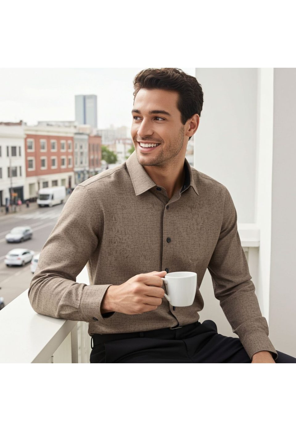 Büyük Beden Slim Fit Uzun Kol Desenli Erkek Gömlek 4GMK315102002 - Giovanni Fratelli
