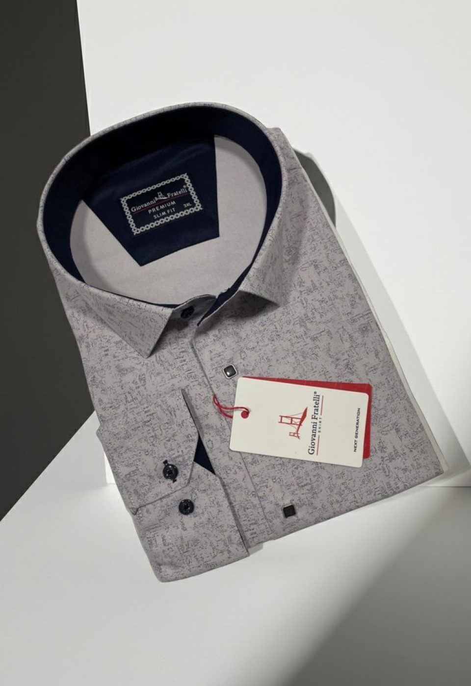 Büyük Beden Slim Fit Uzun Kol Desenli Erkek Gömlek 4GMK315102004