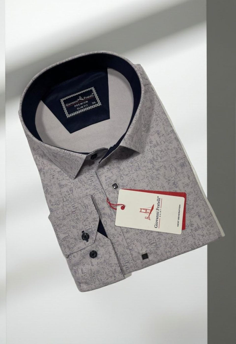 Büyük Beden Slim Fit Uzun Kol Desenli Erkek Gömlek 4GMK315102004 - Giovanni Fratelli