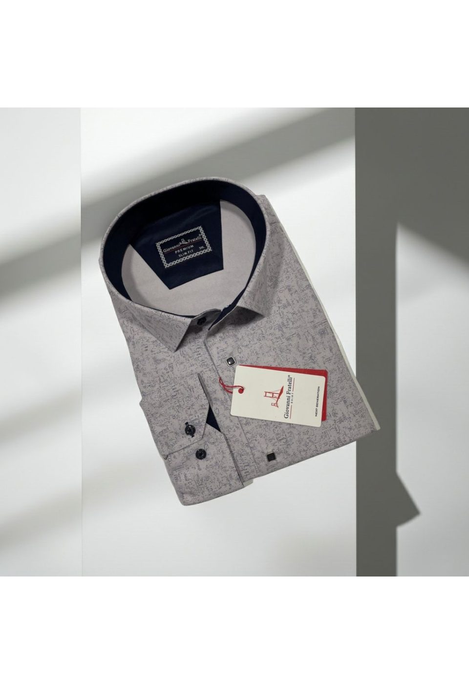 Büyük Beden Slim Fit Uzun Kol Desenli Erkek Gömlek 4GMK315102004 - Giovanni Fratelli