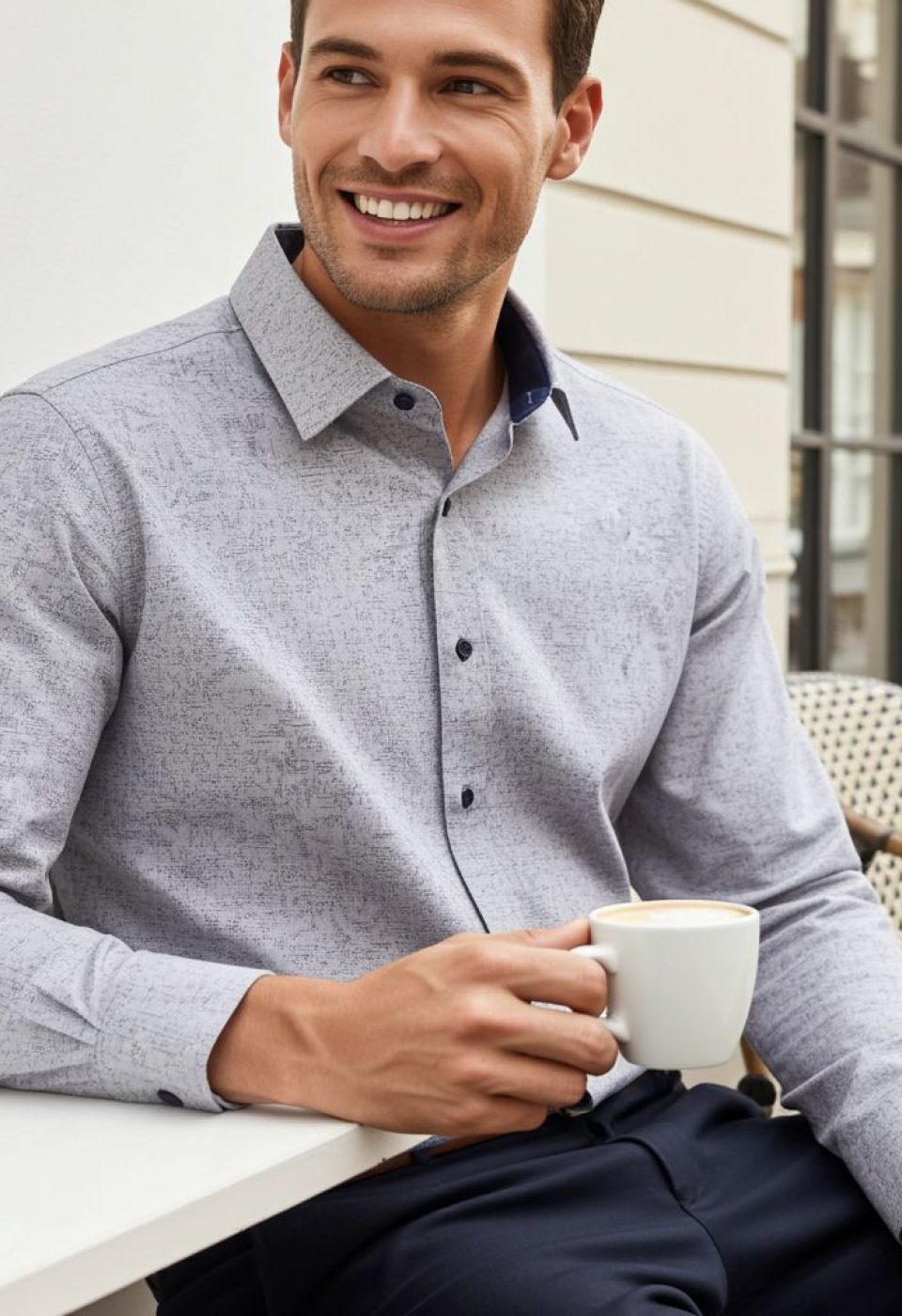 Büyük Beden Slim Fit Uzun Kol Desenli Erkek Gömlek 4GMK315102004 - Giovanni Fratelli