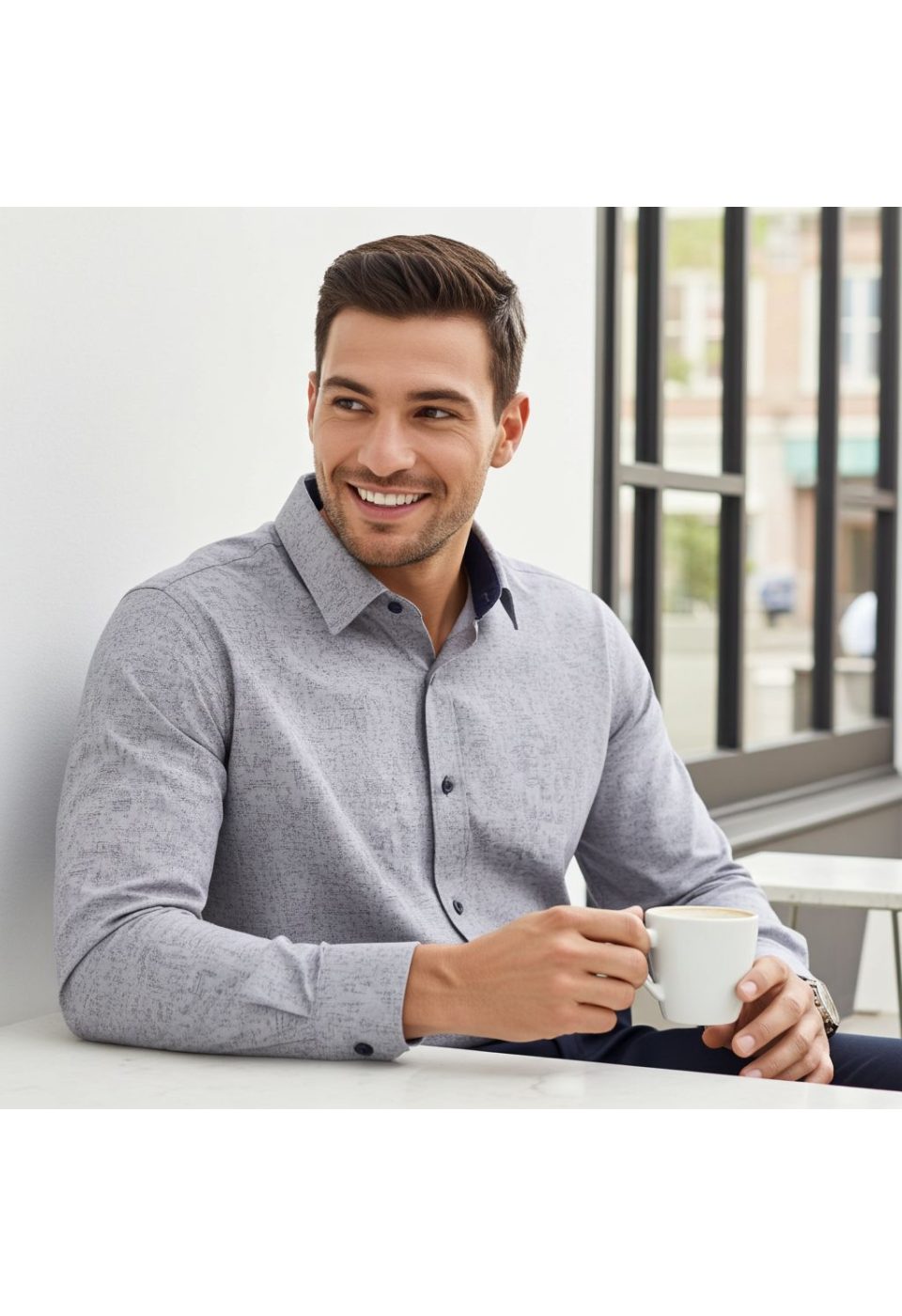 Büyük Beden Slim Fit Uzun Kol Desenli Erkek Gömlek 4GMK315102004 - Giovanni Fratelli