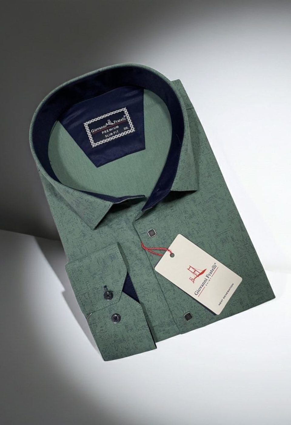 Büyük Beden Slim Fit Uzun Kol Desenli Erkek Gömlek 4GMK315102006