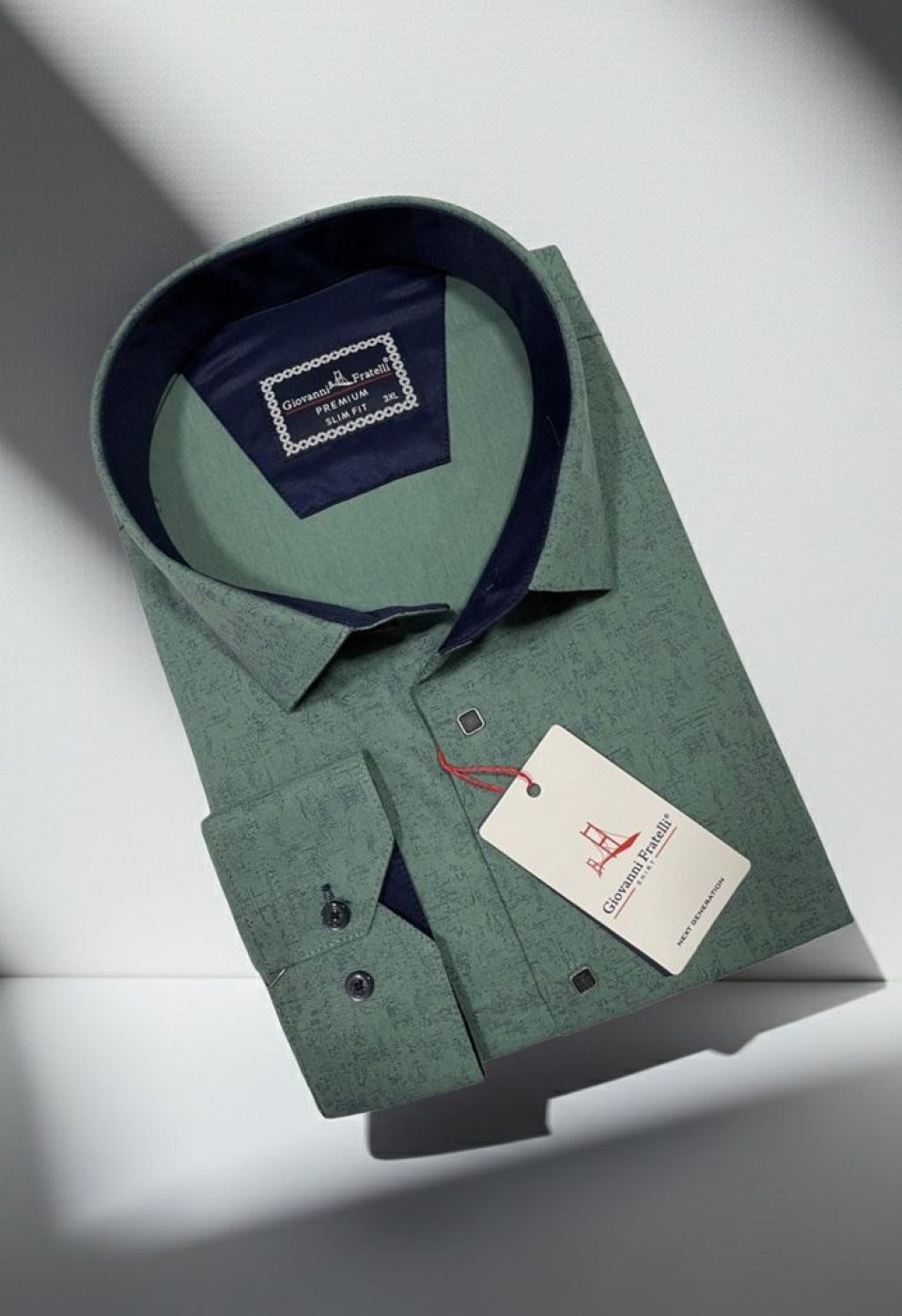 Büyük Beden Slim Fit Uzun Kol Desenli Erkek Gömlek 4GMK315102006 - Giovanni Fratelli
