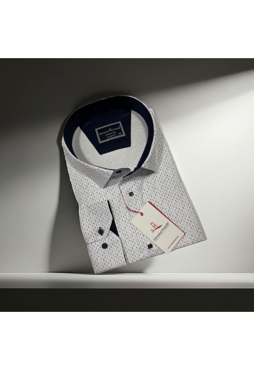 5103 BT CR 001 Büyük Beden Slim Fit Uzun Kol Desenli Erkek Gömlek 4GMK315103001 - Giovanni Fratelli