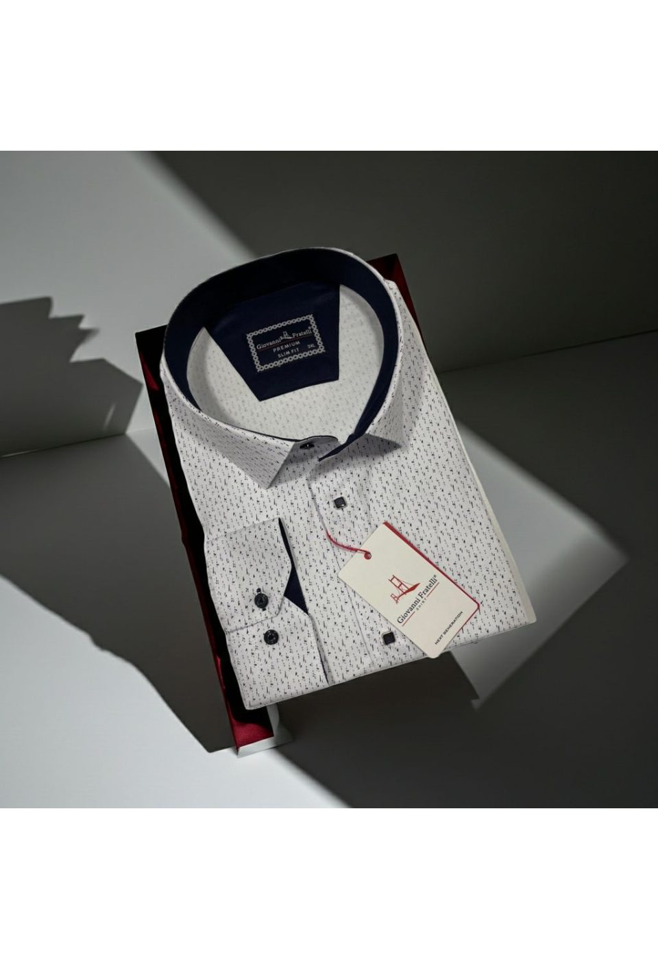 5103 BT CR 001 Büyük Beden Slim Fit Uzun Kol Desenli Erkek Gömlek 4GMK315103001 - Giovanni Fratelli
