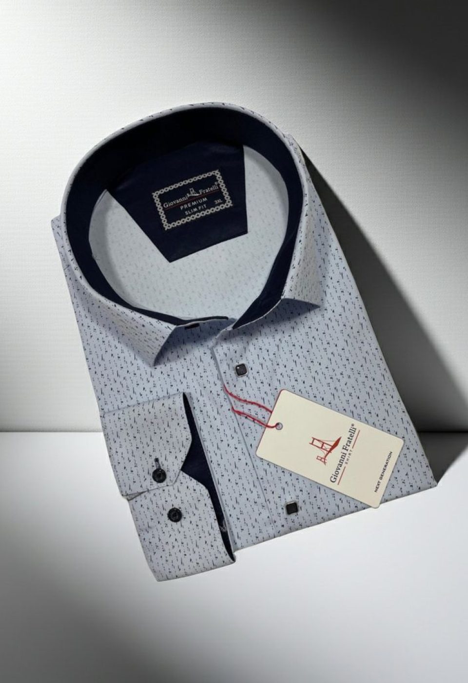 Büyük Beden Slim Fit Uzun Kol Desenli Erkek Gömlek 4GMK315103003