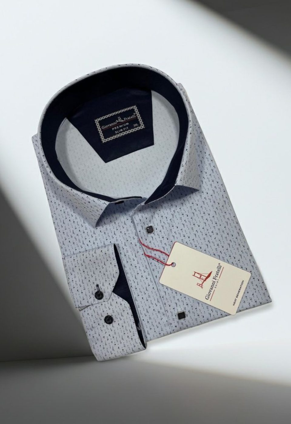 Büyük Beden Slim Fit Uzun Kol Desenli Erkek Gömlek 4GMK315103003