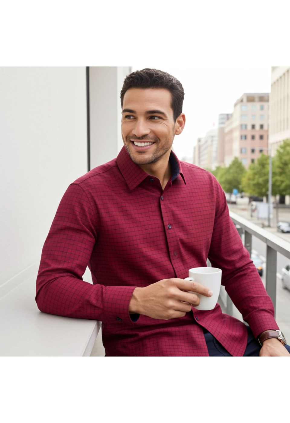 Büyük Beden Slim Fit Uzun Kol Desenli Erkek Gömlek 4GMK315106002 - Giovanni Fratelli