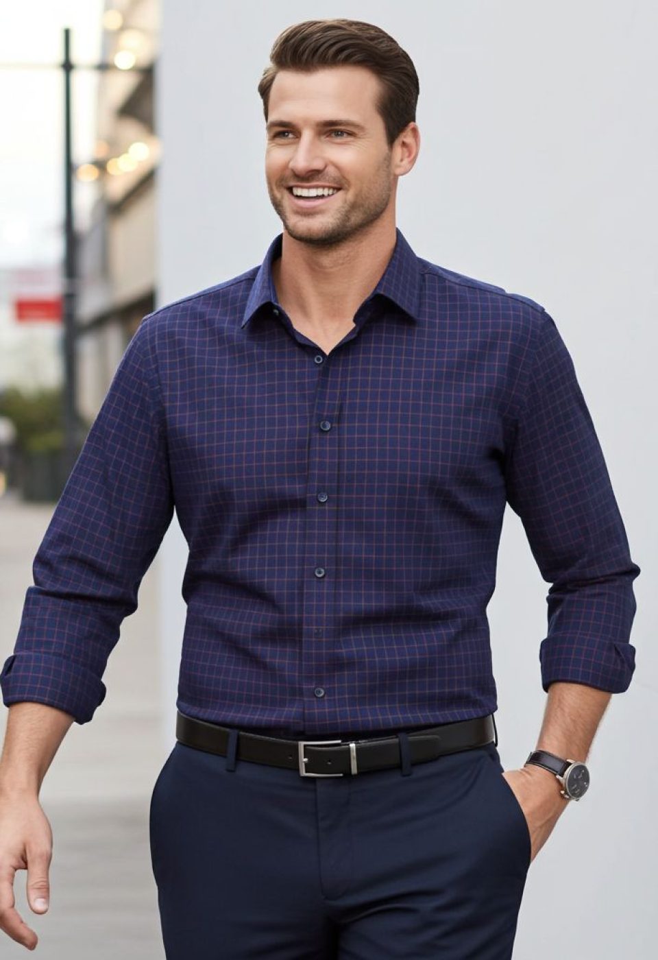 Büyük Beden Slim Fit Uzun Kol Desenli Erkek Gömlek 4GMK315106006