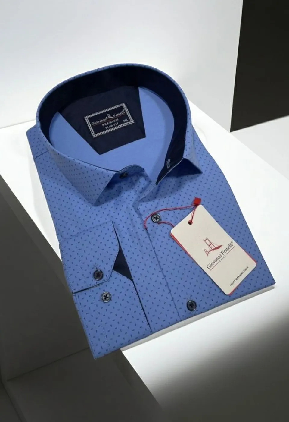 Büyük Beden Slim Fit Uzun Kol Desenli Erkek Gömlek 4GMK315107002
