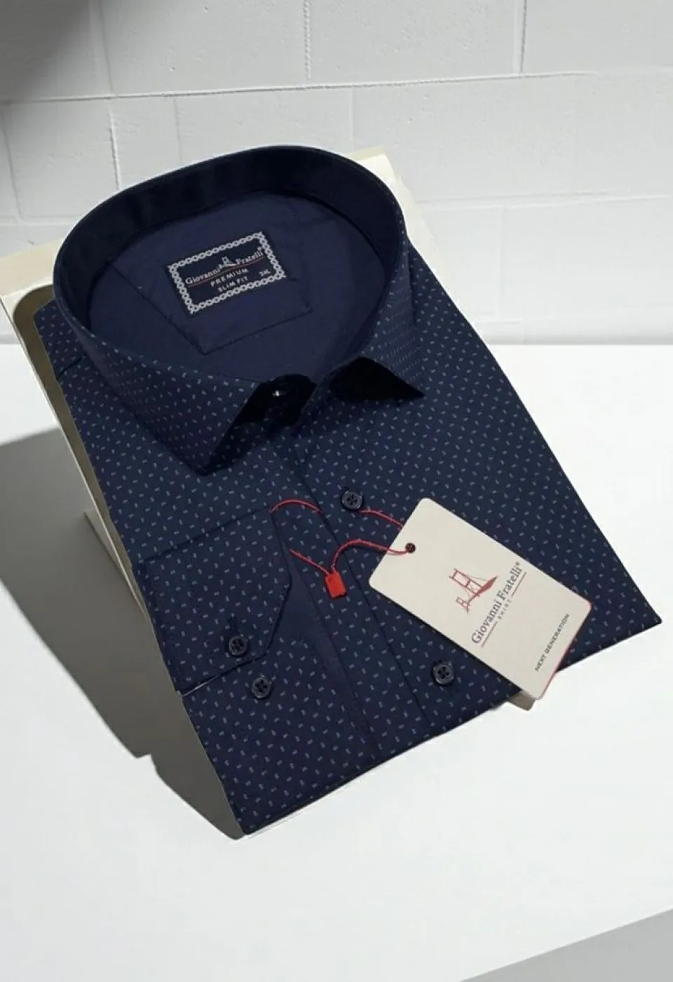 Büyük Beden Slim Fit Uzun Kol Desenli Erkek Gömlek 4GMK315107003