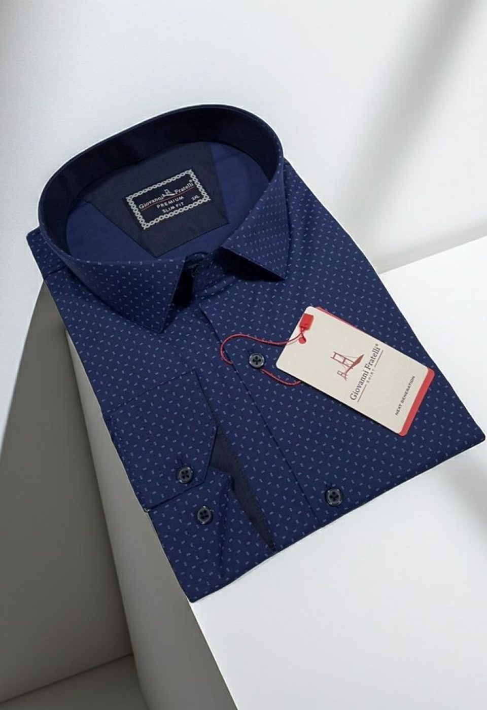 Büyük Beden Slim Fit Uzun Kol Desenli Erkek Gömlek 4GMK315107004