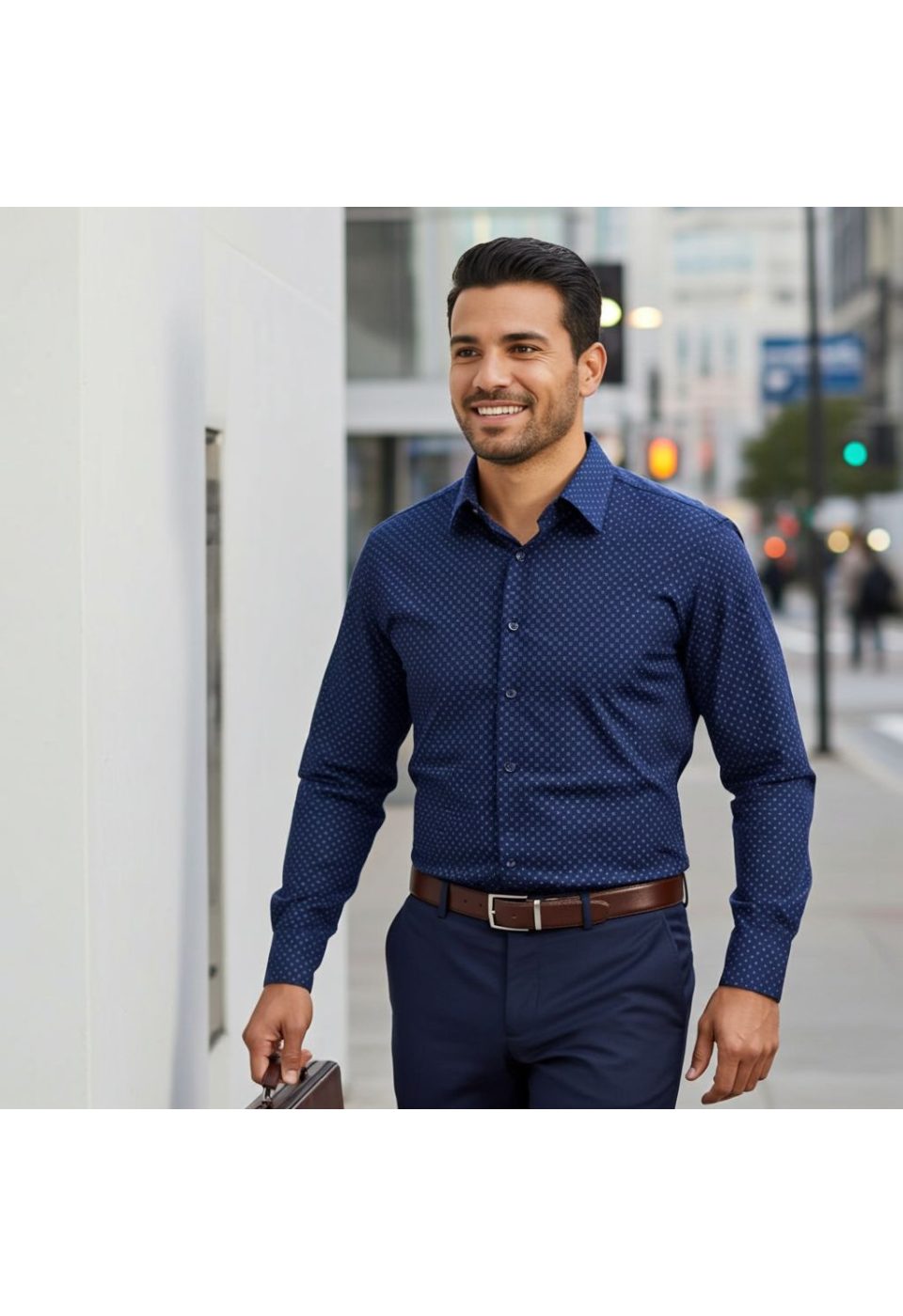 Büyük Beden Slim Fit Uzun Kol Desenli Erkek Gömlek 4GMK315107004 - Giovanni Fratelli