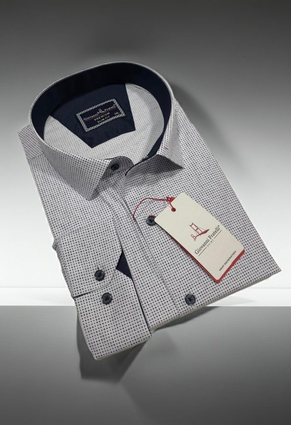Büyük Beden Slim Fit Uzun Kol Desenli Erkek Gömlek 4GMK315108001