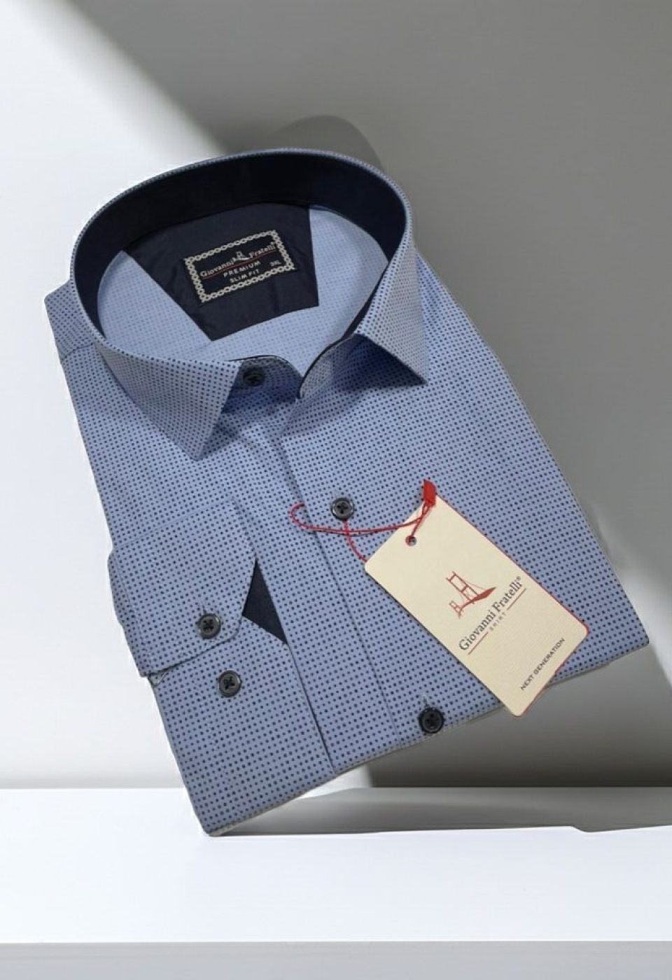 Büyük Beden Slim Fit Uzun Kol Desenli Erkek Gömlek 4GMK315108002