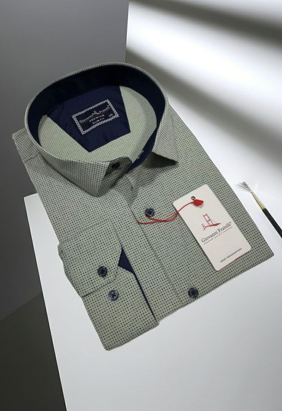 Büyük Beden Slim Fit Uzun Kol Desenli Erkek Gömlek 4GMK315108004