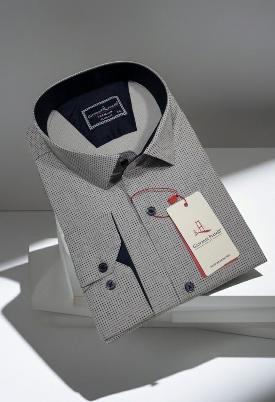 Büyük Beden Slim Fit Uzun Kol Desenli Erkek Gömlek 4GMK315108005